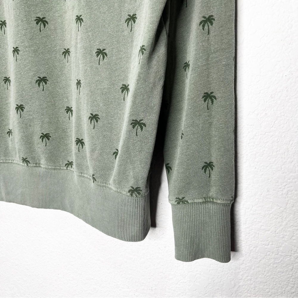 SUNDRY Raglan Pullover Palm Sweatshirt in Eucalyptus Twee Graphic Print 0 - Picture 11 of 14
